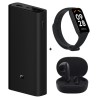 Xiaomi Mi Power Bank 20 000MHA. 50W. Carga Laptop+ Smartband redmi 2+ Audífonos Bluetooth