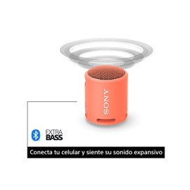 Sony Bocina Bluetooth portatil inalámbrica con Extra Bass, micrófono, Resistente al Agua IP67, Conecta 2 bocinas para Sonido es