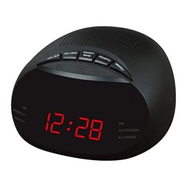 Radio Despertador con Radio Am/FM, Temporizador para Dormir, Despertador Digital, con función de Suspensión y Doble Alarma/Snoo