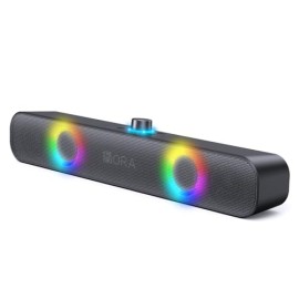 1 Hora Bocina Bluetooth, Barra de Sonido Soundbar para PC TV, RGB Altavoces Inalámbricos Bluetooth 5.1 con 2000mAh Batería, Sop